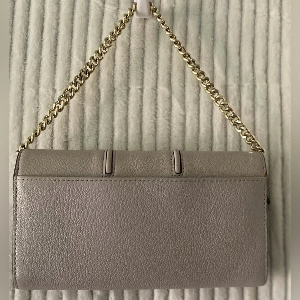Kate Spade Gray Shoulder Bag with Gold Chain - Picture 2 of 11